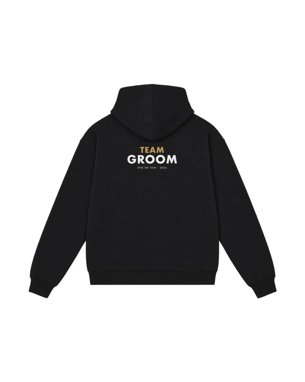 Hoodie EVG noir, Team Groom imprimé au dos