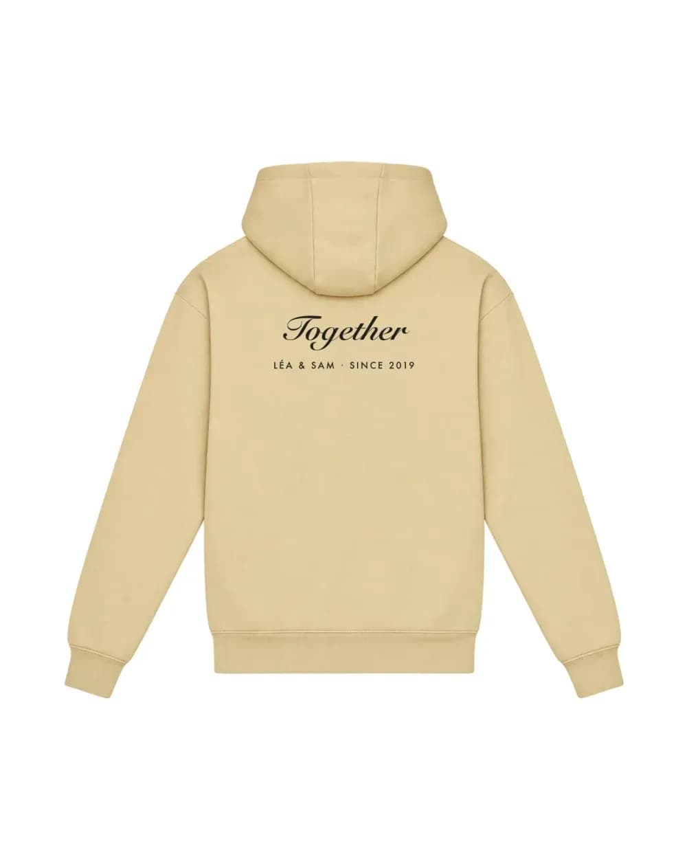 Hoodie sable personnalisé, Together, les prénoms du couple et l’année imprimé dans le dos