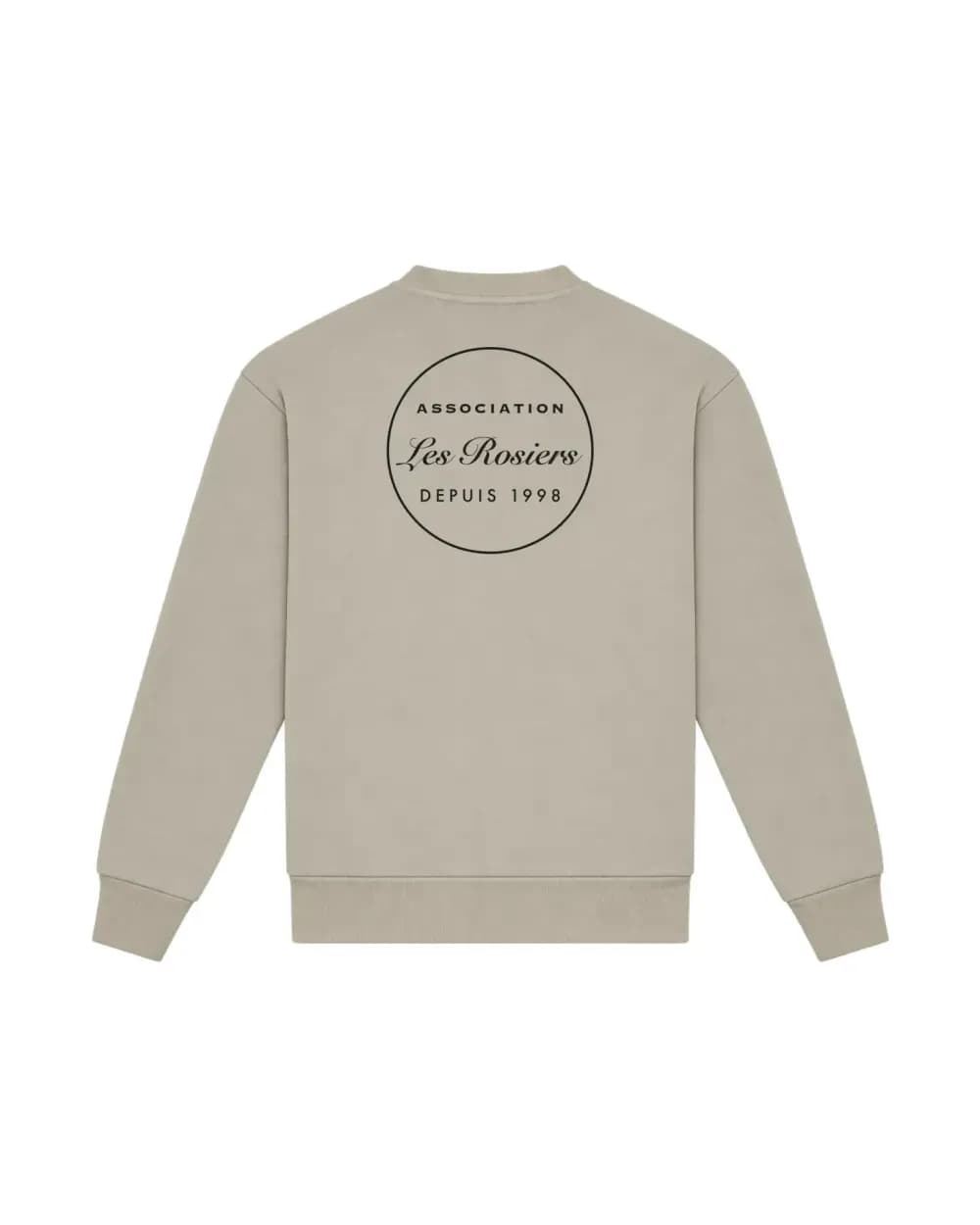 Sweat-shirt pierre personnalisé, l’écusson d’une association imprimé dans le dos