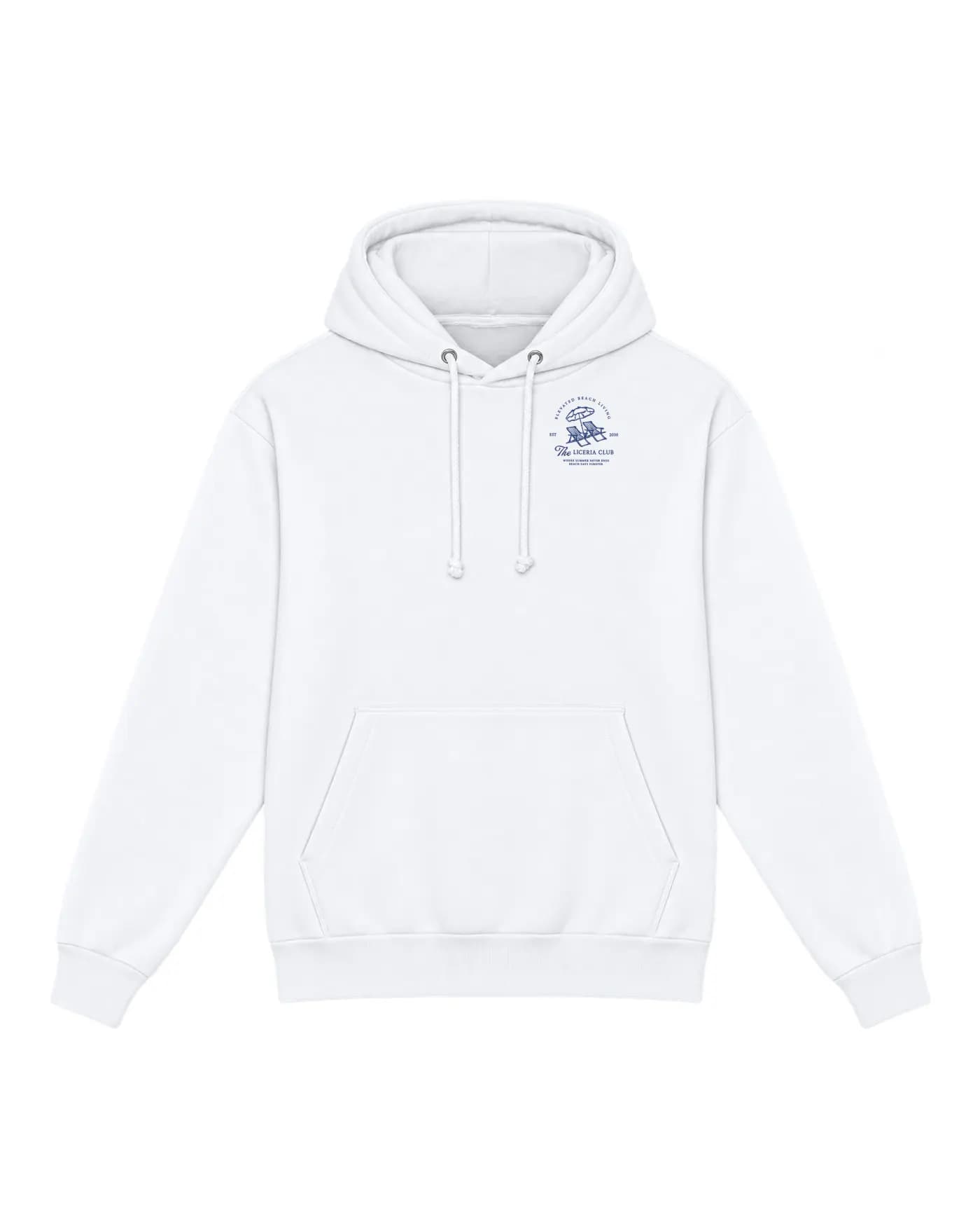 Hoodie blanc avec un logo brodé côté cœur