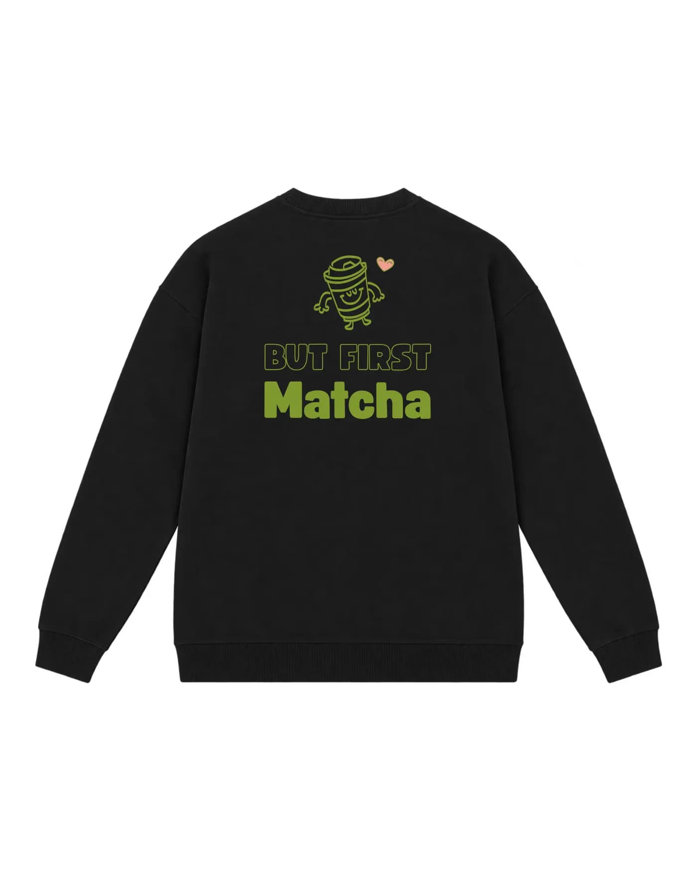 Sweat noir avec une illustration imprimée en couleurs dans le dos