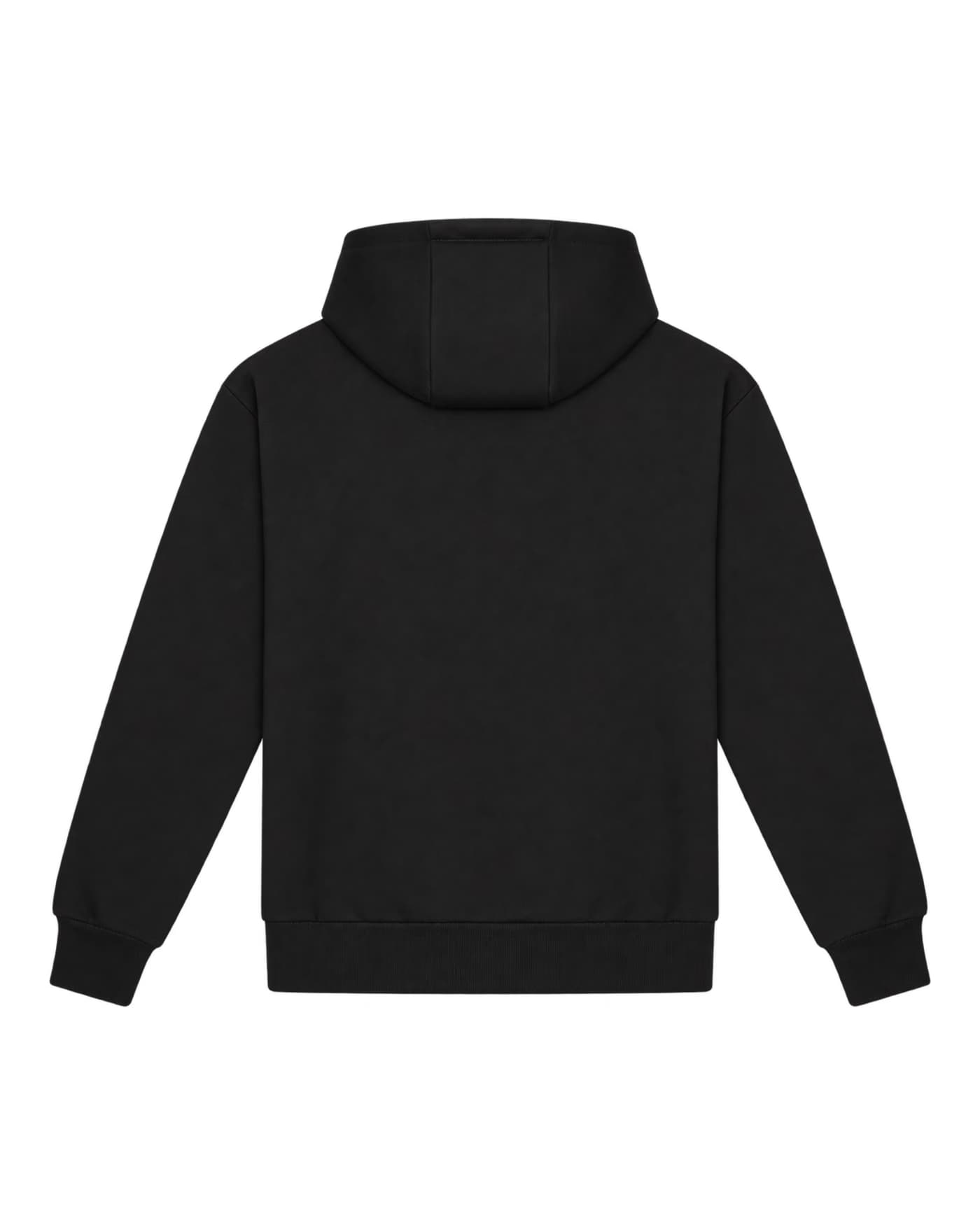 Hoodie personnalisé Alba noir, vue de dos, 70 % coton ringspun, 20 % polyester, 10 % polyester recyclé, 440 g/m²