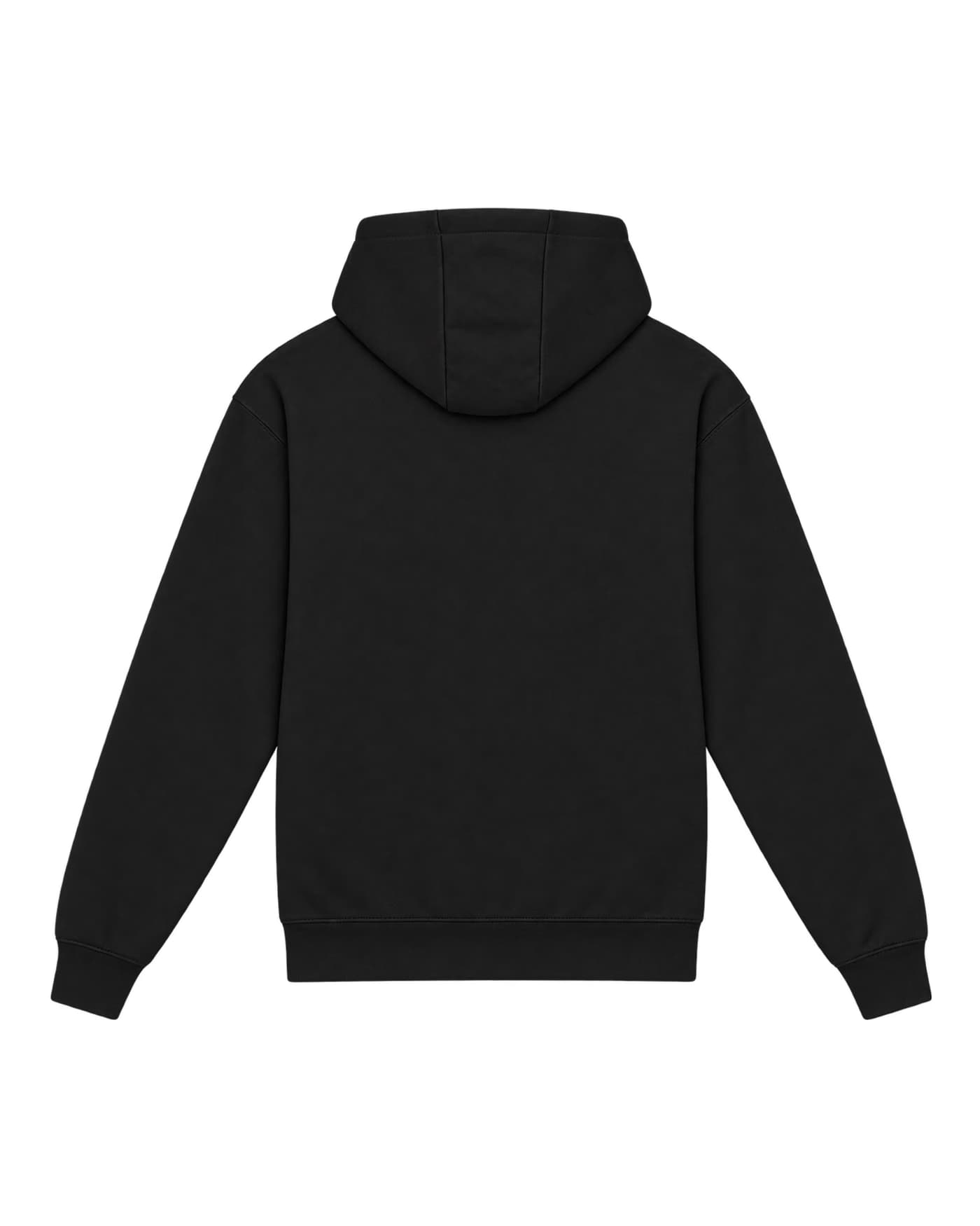 Hoodie zippé personnalisé Hugo noir, vue de dos, 80 % coton ringspun, 20 % polyester, 280 g/m²