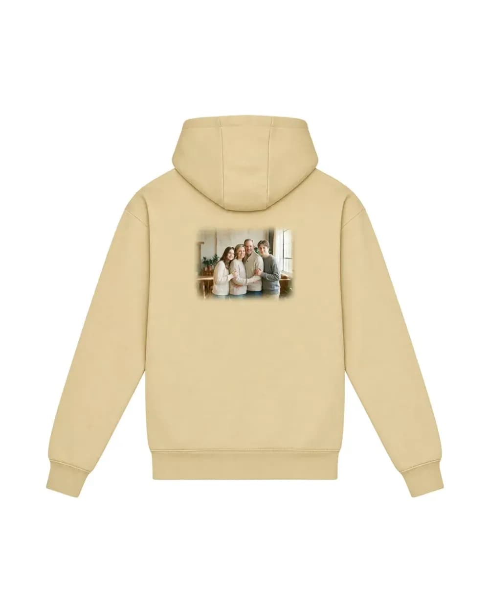 Hoodie sable personnalisé, un tirage photo de famille imprimé dans le dos