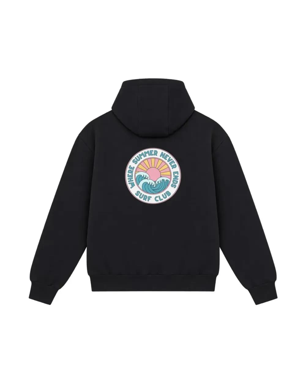 Impression couleur sur un hoodie zippé noir, couleurs opaques sur textile foncé