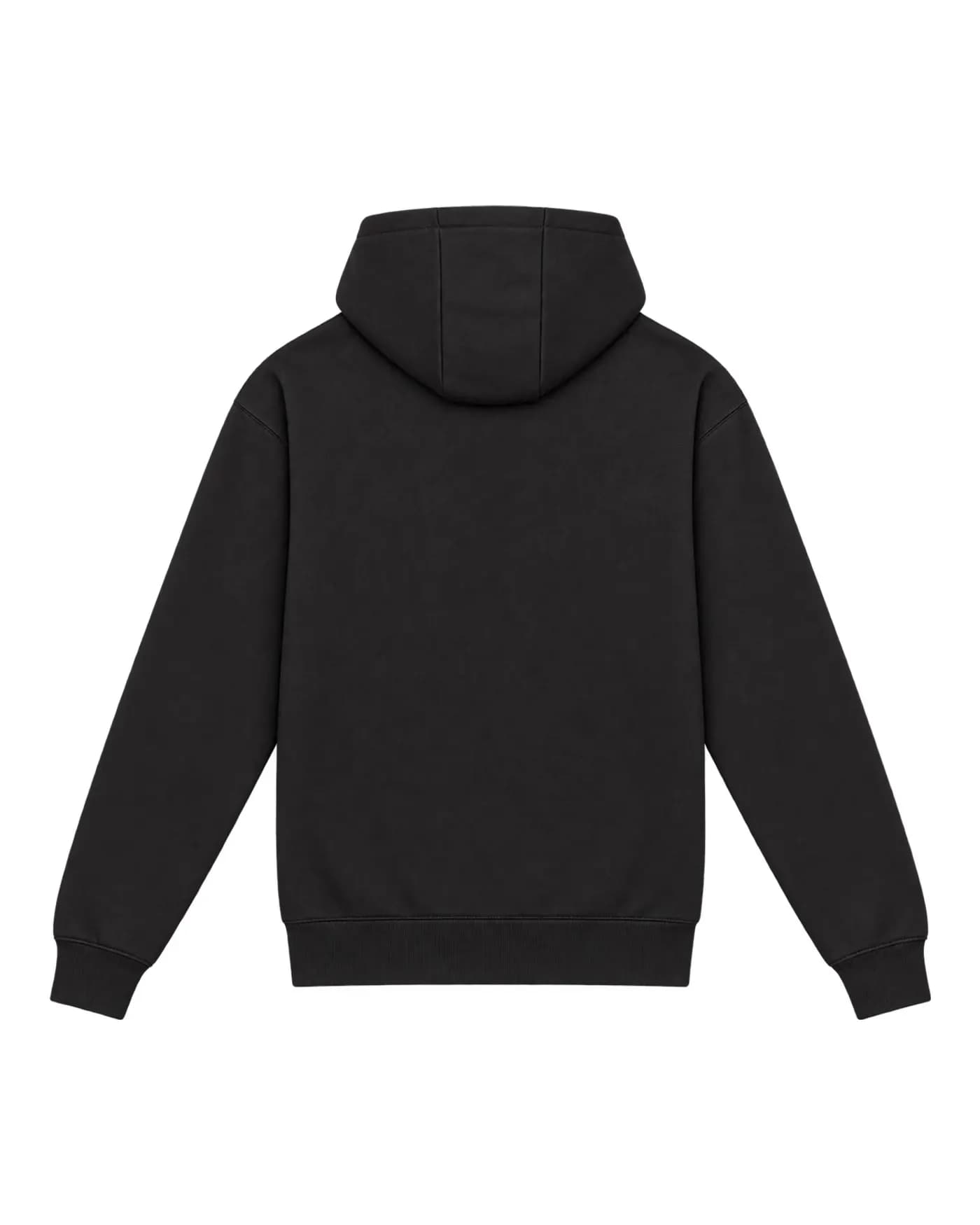 Visuel de fin d’année imprimé dans le dos d’un hoodie noir, hoodie nu